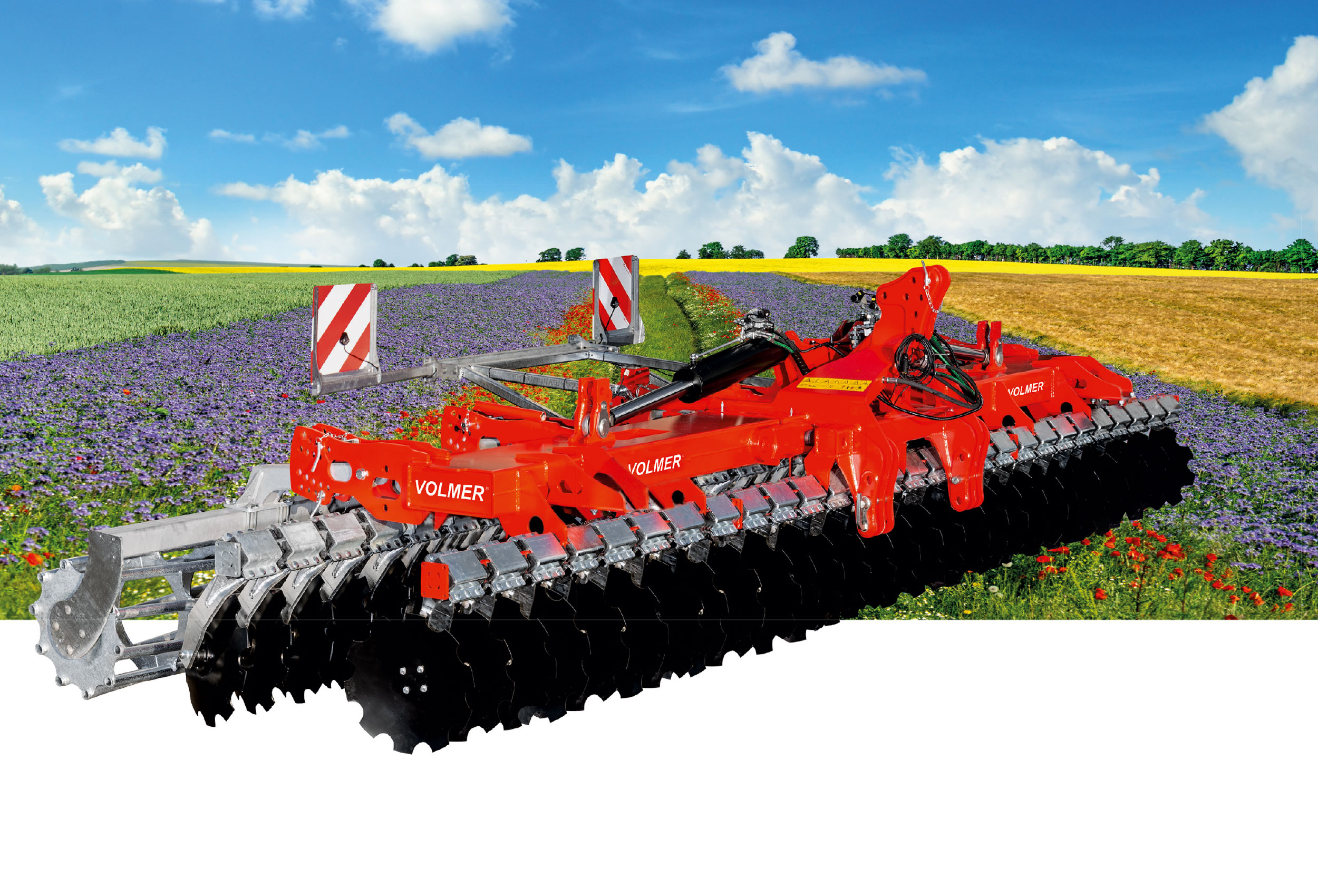 VOLMER Engineering Landmaschinen zur Bodenbearbeitung: Kurzscheibenegge ohne Gülledüngung T-RUBBER TR 1000